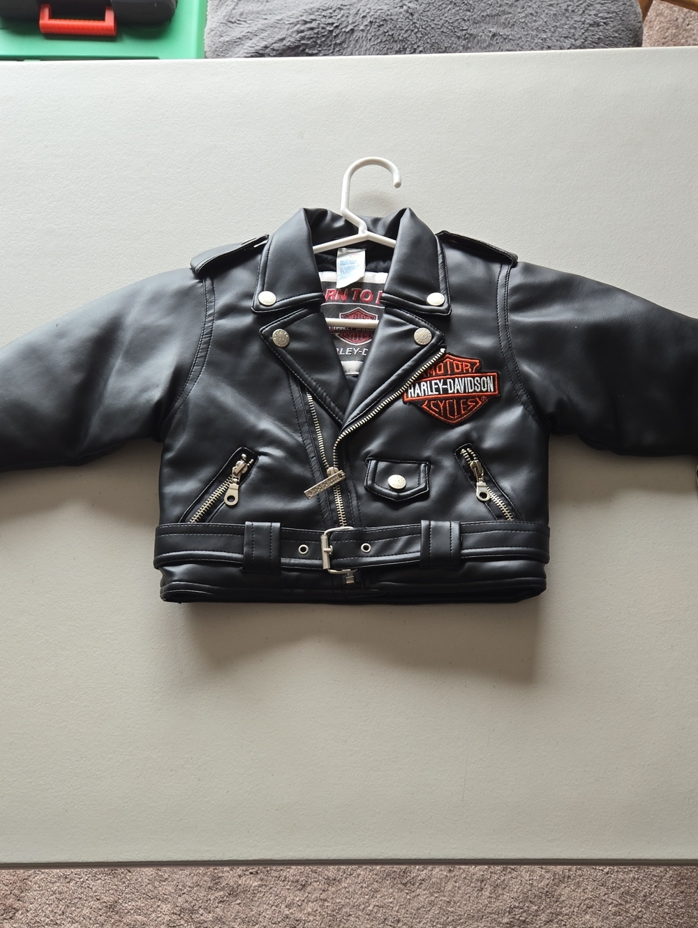 Harley-Davidson Black Kids Leather Look Moto Jacket